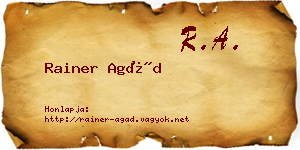 Rainer Agád névjegykártya